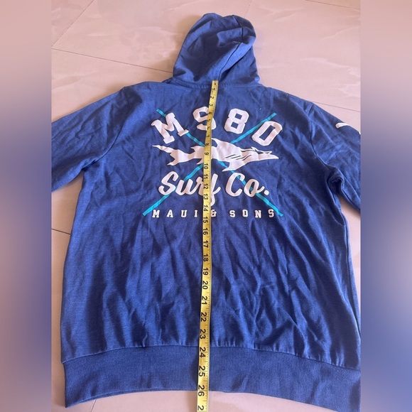 Maui And Sons Blue Hoodie Adult Sz M Florida 1980 spring lightweight pocket - Picture 4 of 16